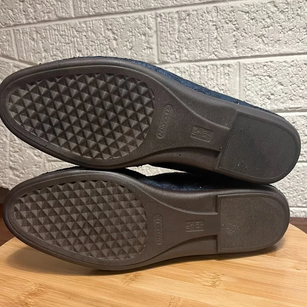 AEROSOLES Sparkle Midnight Blue Slip-on Shoes Women's Sz 9 EUC - Picture 8 of 9